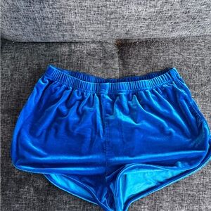 Women's Velvet Shorts - Vibrant Blue